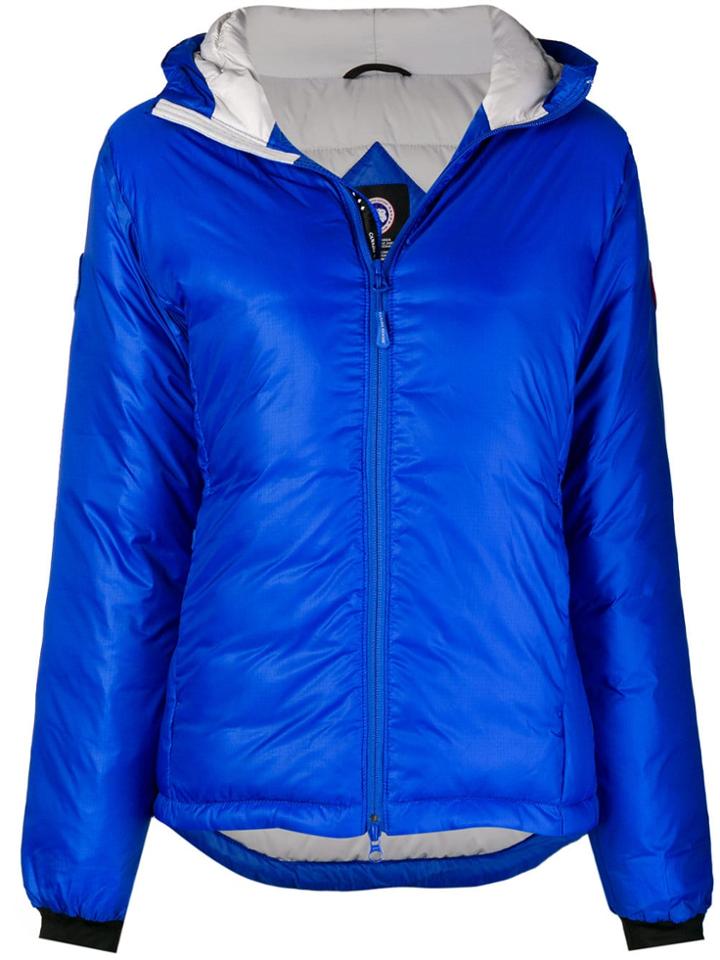 Canada Goose Logo Hooded Puffer Jacket - Blue