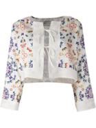 Forte Forte Floral Print Cropped Jacket, Women's, Size: 1, White, Viscose/cotton