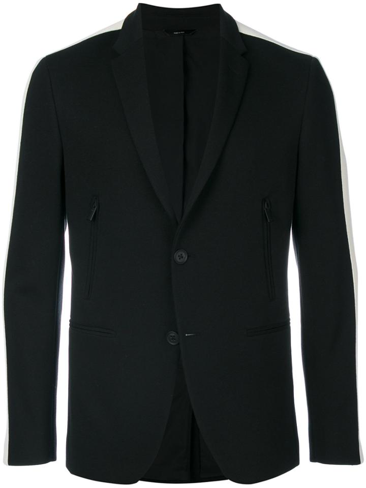 Fendi Contrast Side Panel Blazer - Black