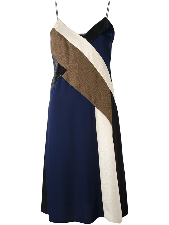 Dvf Diane Von Furstenberg Colour Block Dress - Brown