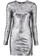 Rta Metallic (grey) Fitted Dress, Women's, Size: 4, Lamb Skin