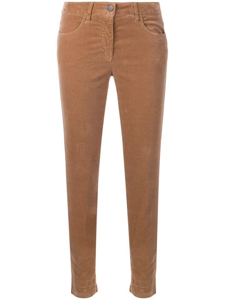 Luisa Cerano Velvet Skinny Trousers - Nude & Neutrals