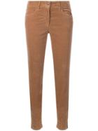 Luisa Cerano Velvet Skinny Trousers - Nude & Neutrals