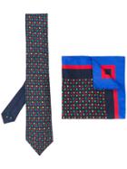 Etro Printed Tie And Pocket Square - Blue