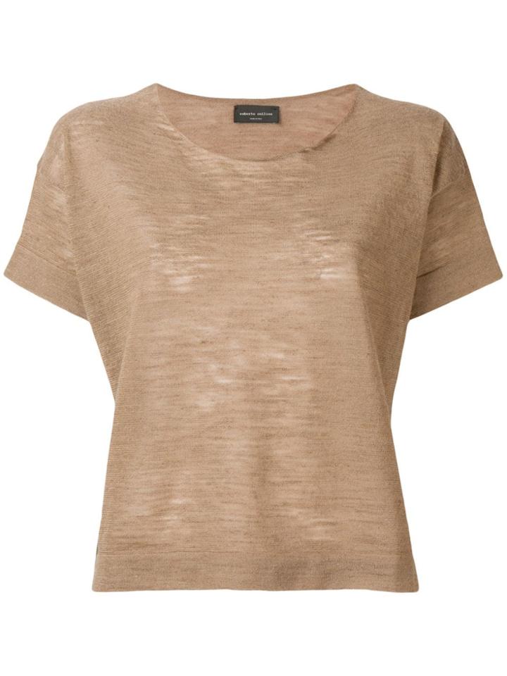 Roberto Collina Scoop Neck T-shirt - Brown