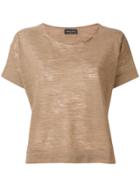 Roberto Collina Scoop Neck T-shirt - Brown