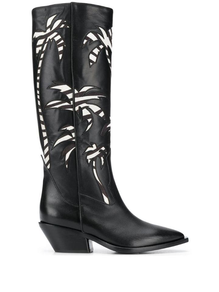 A.f.vandevorst Palm Tree Patterned Boots - Black