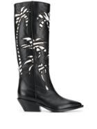 A.f.vandevorst Palm Tree Patterned Boots - Black