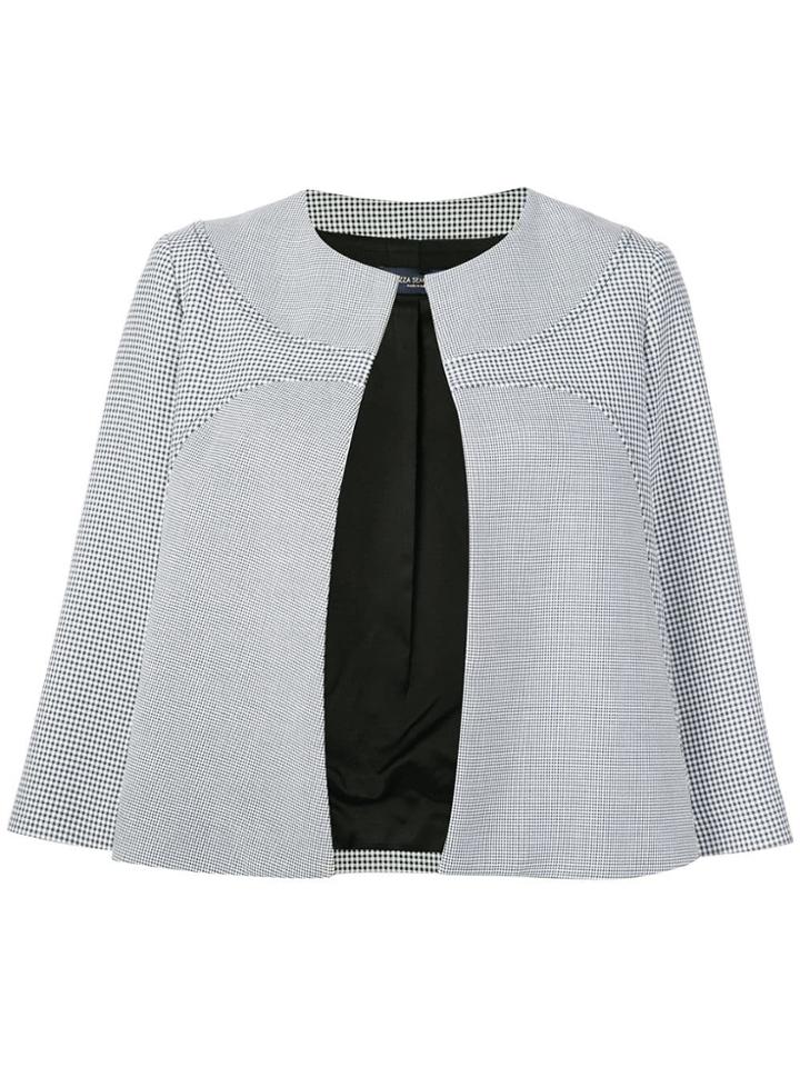 Piazza Sempione Checked Print Cape Jacket - Black