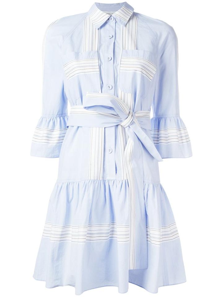 Derek Lam 10 Crosby Ruffled Cuffs Shirt Dress, Women's, Size: 6, Blue, Cotton