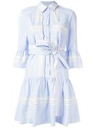 Derek Lam 10 Crosby Ruffled Cuffs Shirt Dress, Women's, Size: 6, Blue, Cotton