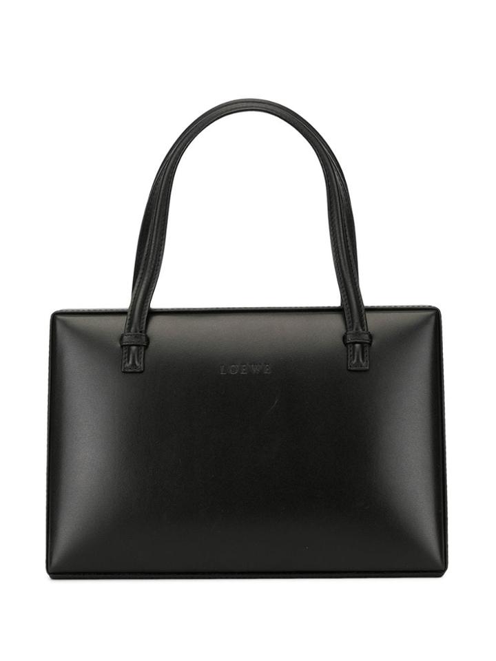 Loewe Pre-owned Structured Logo Tote - Black