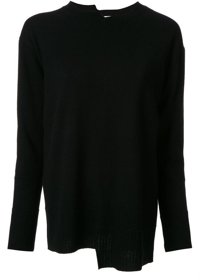 Astraet Fine Knit Asymmetric Jumper, Women's, Black, Wool