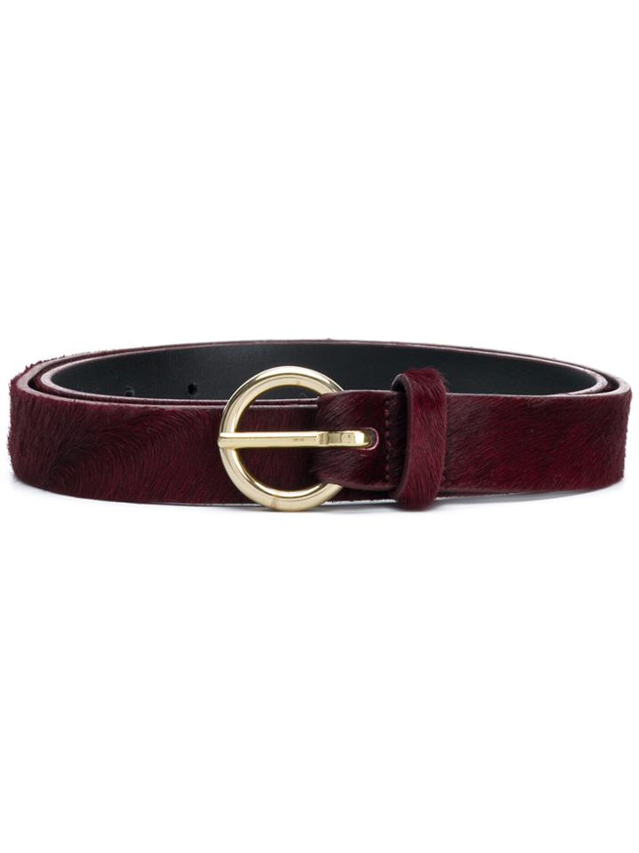 Closed Goat Fur Belt - Red