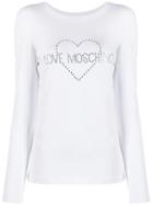 Love Moschino Diamante Heart T-shirt - White