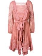 Zimmermann Embroidered Draped Dress - Pink & Purple