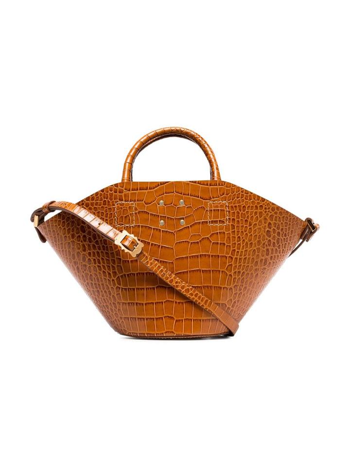 Trademark Trmk Small Basket Croc Lthr Bkt Bg - Brown