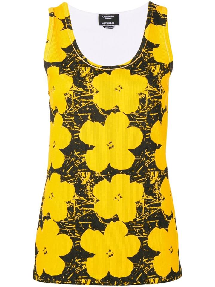 Calvin Klein 205w39nyc Floral Print Tank Top - Yellow & Orange