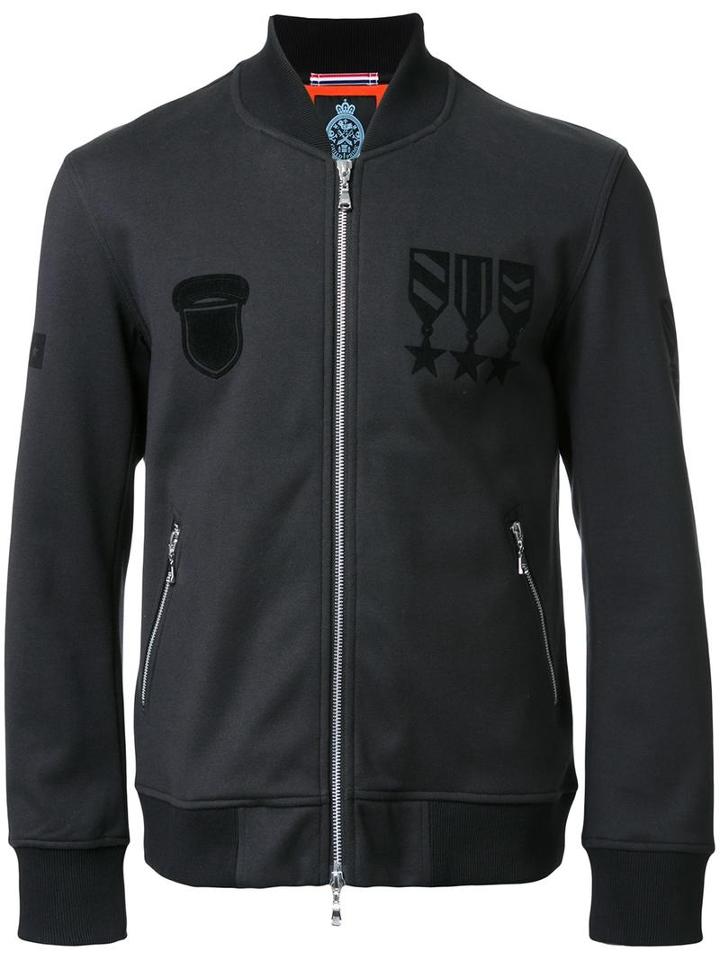 Guild Prime Medal Print Bomber Jacket, Men's, Size: 2, Black, Cotton