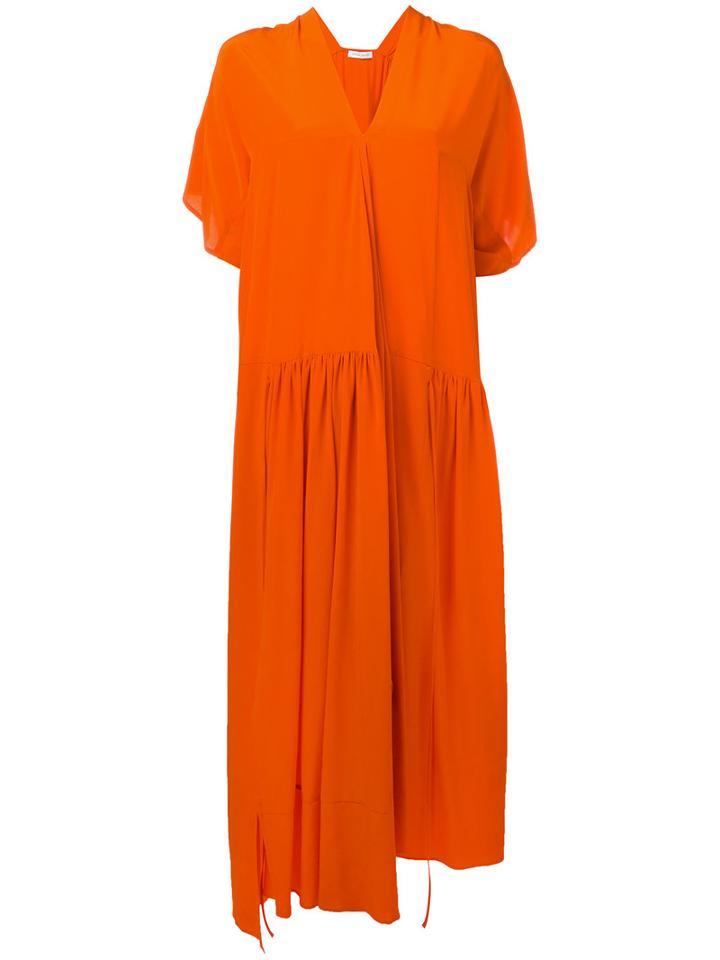 Christian Wijnants - Crepe Asymmetric Dress - Women - Silk Crepe - 36, Yellow/orange, Silk Crepe
