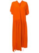 Christian Wijnants - Crepe Asymmetric Dress - Women - Silk Crepe - 36, Yellow/orange, Silk Crepe