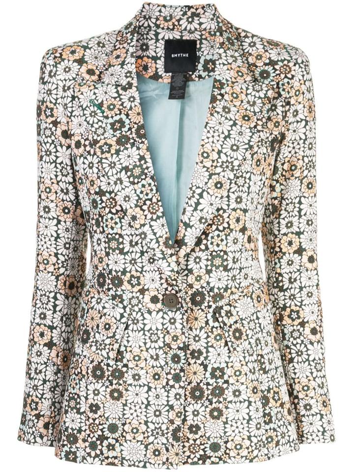 Smythe Graphic Floral Print Blazer - Brown