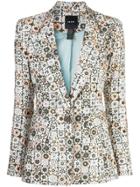 Smythe Graphic Floral Print Blazer - Brown