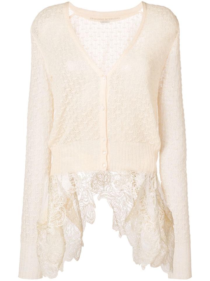 Ermanno Scervino Lace Panels Cardigan - Nude & Neutrals