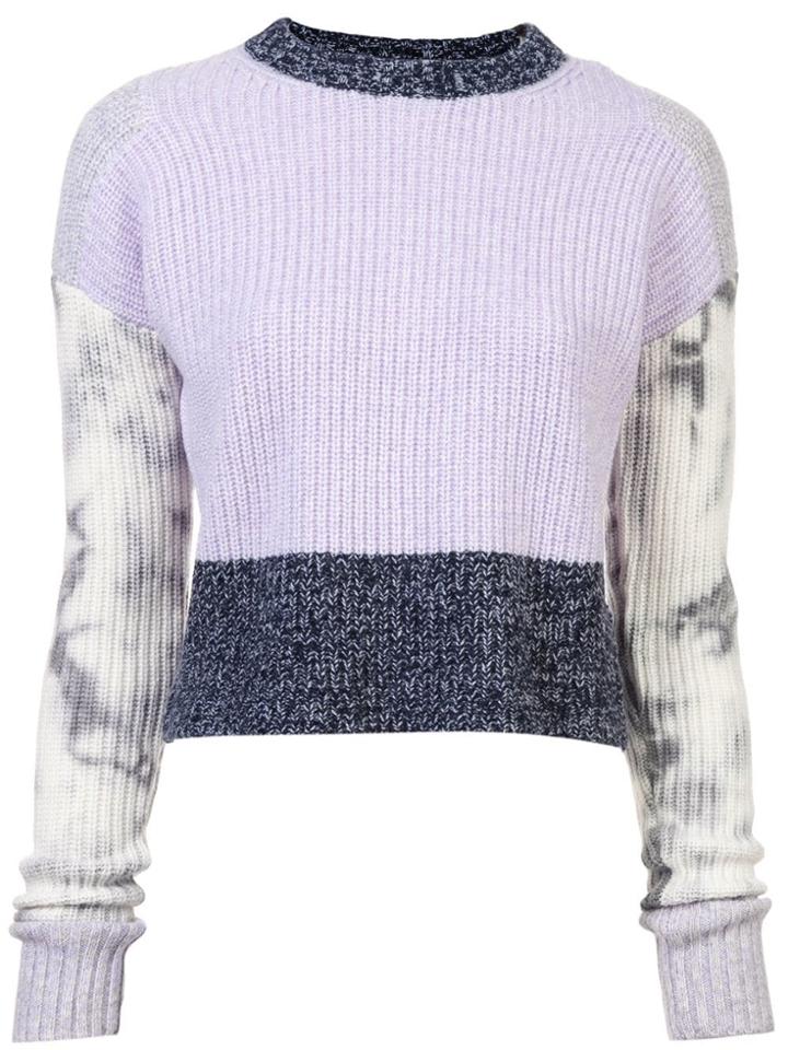 Zoe Jordan Contrast Cropped Knitted Sweater - Blue