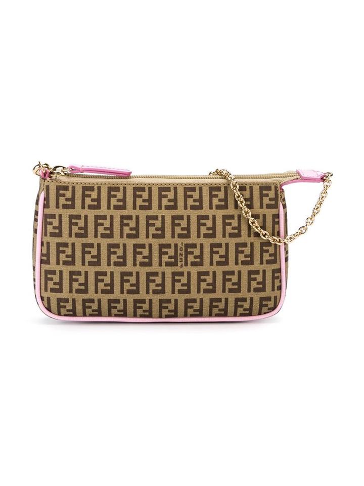Fendi Kids Monogram Embellished Shoulder Bag, Girl's, Brown