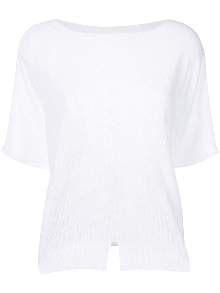Le Tricot Perugia Ribbed Pullover - White
