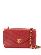Chanel Pre-owned V-stitch Chain Shoulder Bag - Red