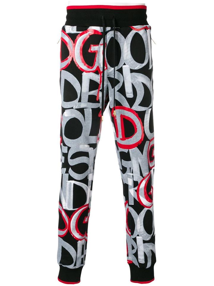 Dolce & Gabbana Bold Lettering Trousers - Black