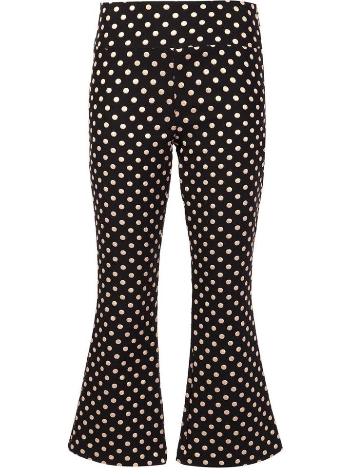 Nicole Miller Metallic Polka Dots Trousers, Women's, Size: 6, Black, Polyester/nylon/metallic Fibre