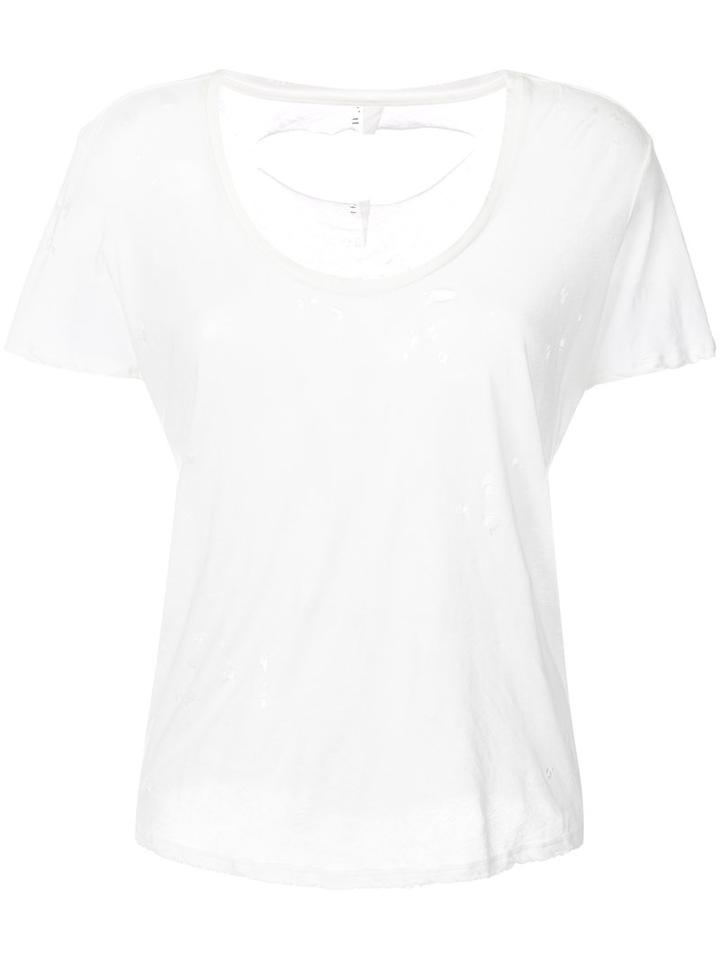 Unravel Project - Distressed T-shirt - Women - Cotton - M, White, Cotton
