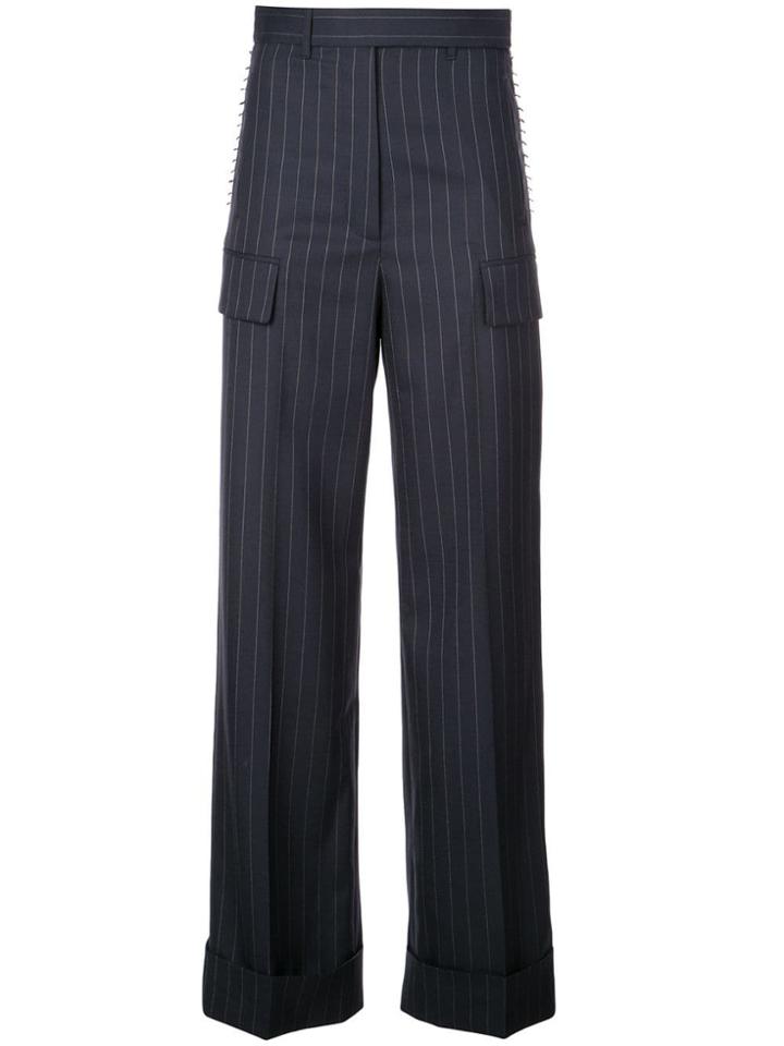 Vera Wang Striped Straight Trousers - Blue