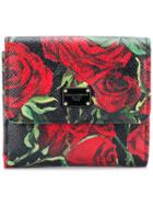 Dolce & Gabbana Small Rose Print Wallet - Black