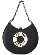 Loewe Logo Plaque Shoulder Bag, Women's, Black