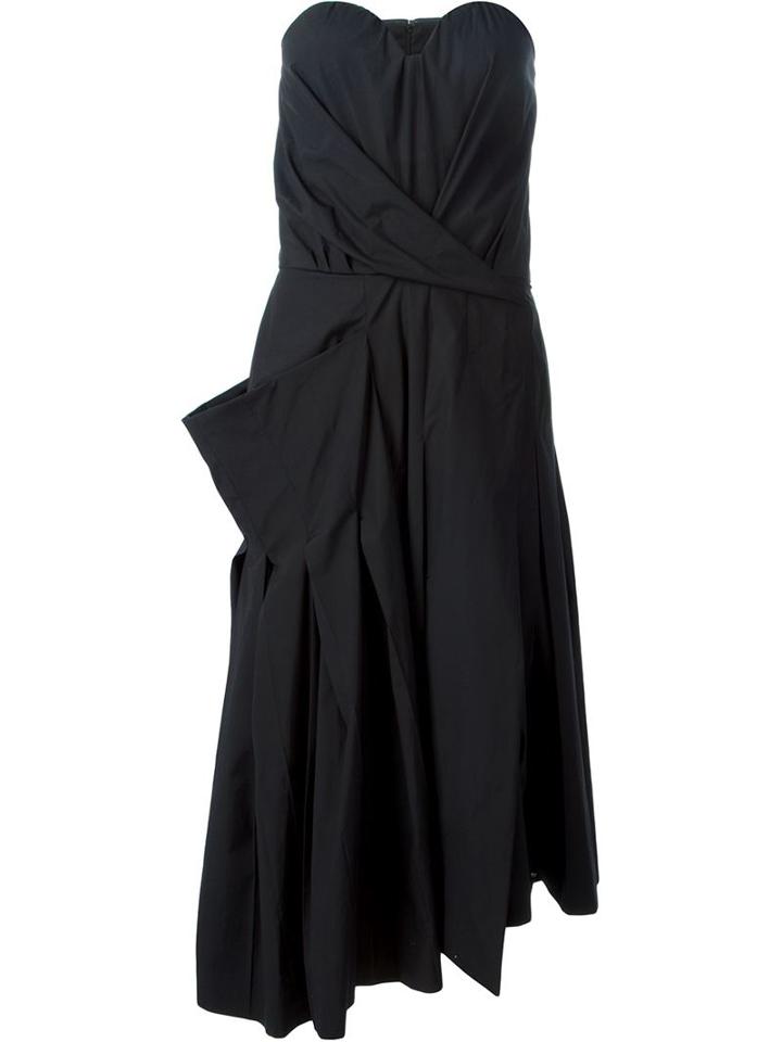 Marc By Marc Jacobs Strapless Asymmetric Dress, Women's, Size: 4, Black, Cotton/spandex/elastane