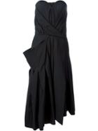 Marc By Marc Jacobs Strapless Asymmetric Dress, Women's, Size: 4, Black, Cotton/spandex/elastane