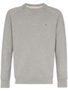 Maison Kitsuné Tricolour Fox Patch Cotton Sweatshirt - Grey