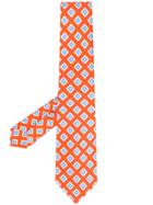 Kiton Diamond Pattern Tie - Orange