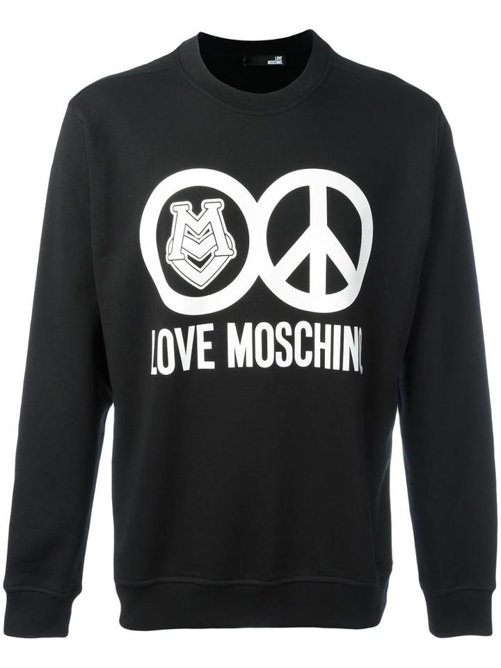 Love Moschino Logo Print Sweatshirt, Men's, Size: Xl, Black, Cotton