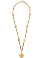 Chanel Pre-owned Logo Medallion Long Necklace - Gold