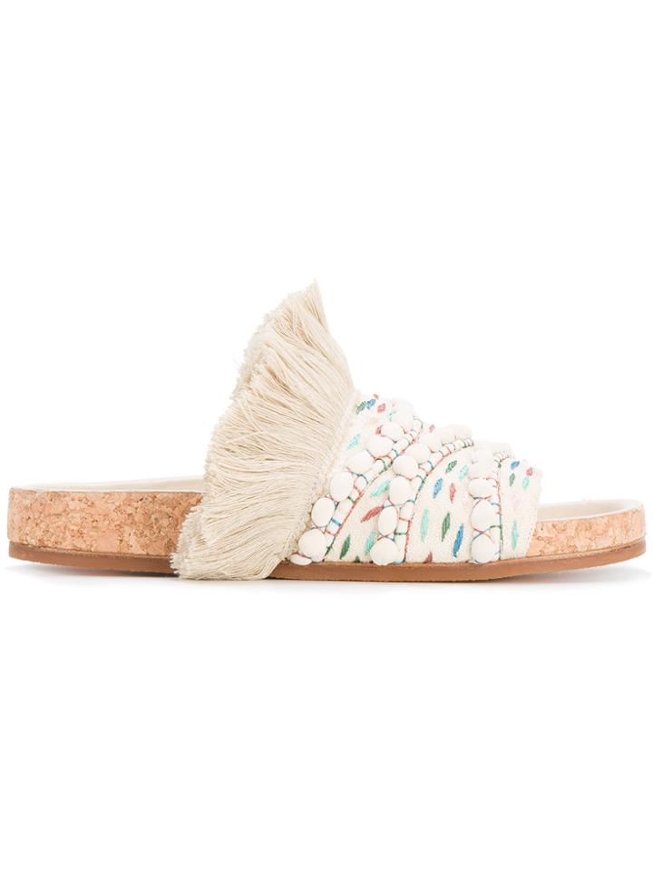 Chloé Woven Nolan Flat Sandals - Nude & Neutrals