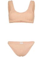 Hunza G Cropped Seersucker High Leg Bikini - Brown