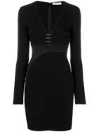 Versace Collection Plunge Bar Mini Dress - Black