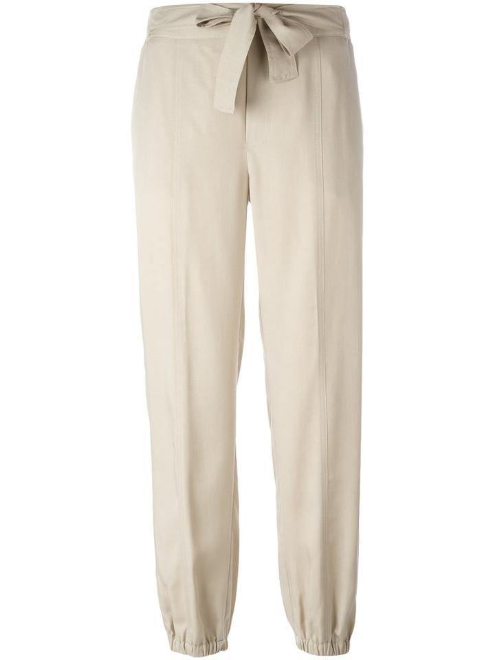 Blumarine Gathered Ankle Trousers, Women's, Size: 42, Nude/neutrals, Lyocell