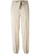Blumarine Gathered Ankle Trousers, Women's, Size: 42, Nude/neutrals, Lyocell