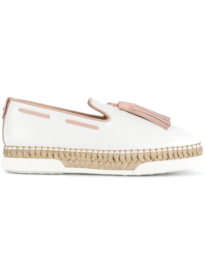 Tod's Platform Sole Espadrilles - White